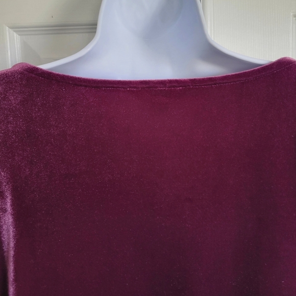 Land's End purple velvet long sleeve drape neck top women's small size 6 - 8 - Picture 3 of 16